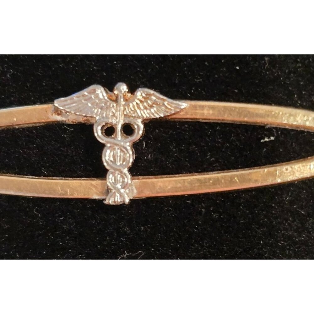 Vintage Swank Gold Tone Caduceus Tie Clip With Medical Symbol Design - Picture 2 of 8